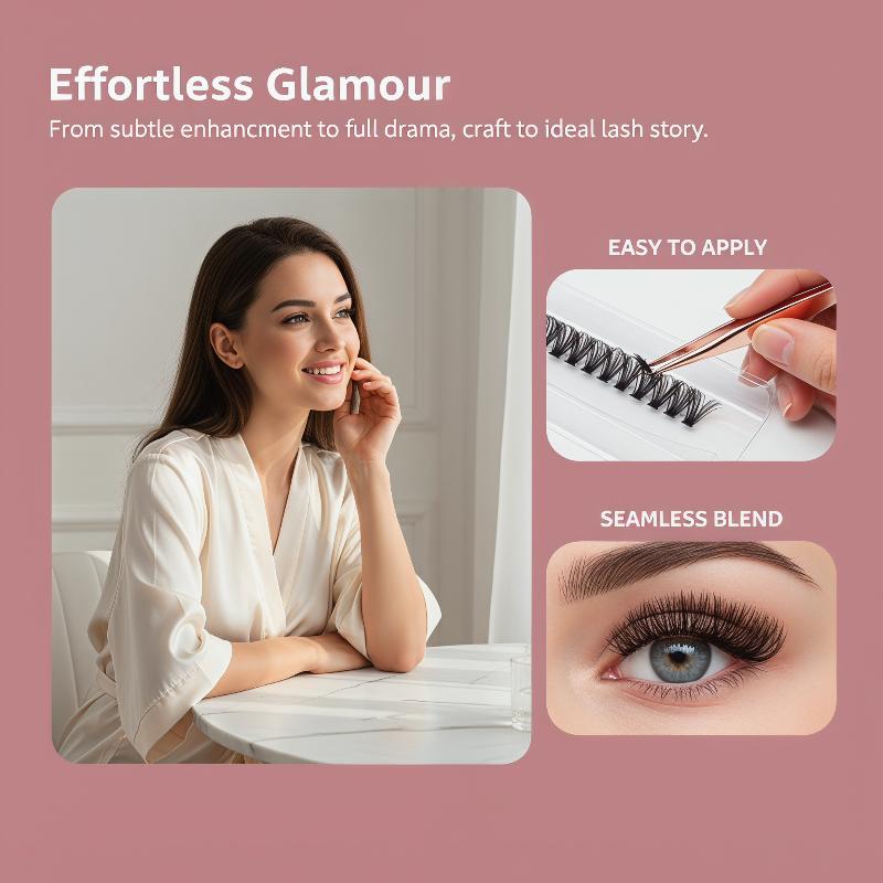 Lashes Eyelash Extension - 14 Rows Cluster Eyelash Extension DIY