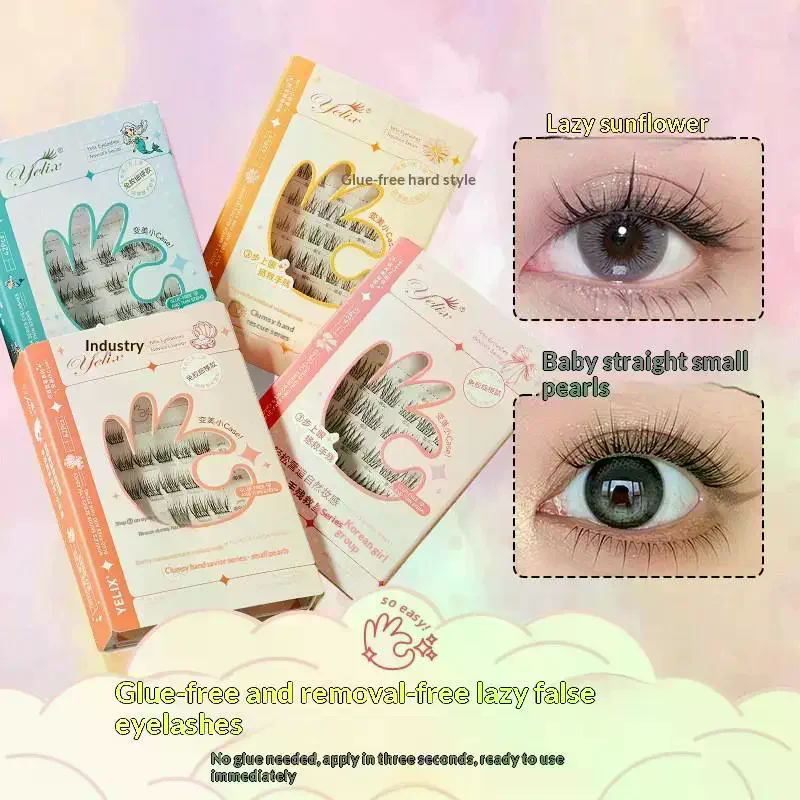 Eyelash Extension With Glue - 7 Rows Self-Adhesive Eyelashes No Glue