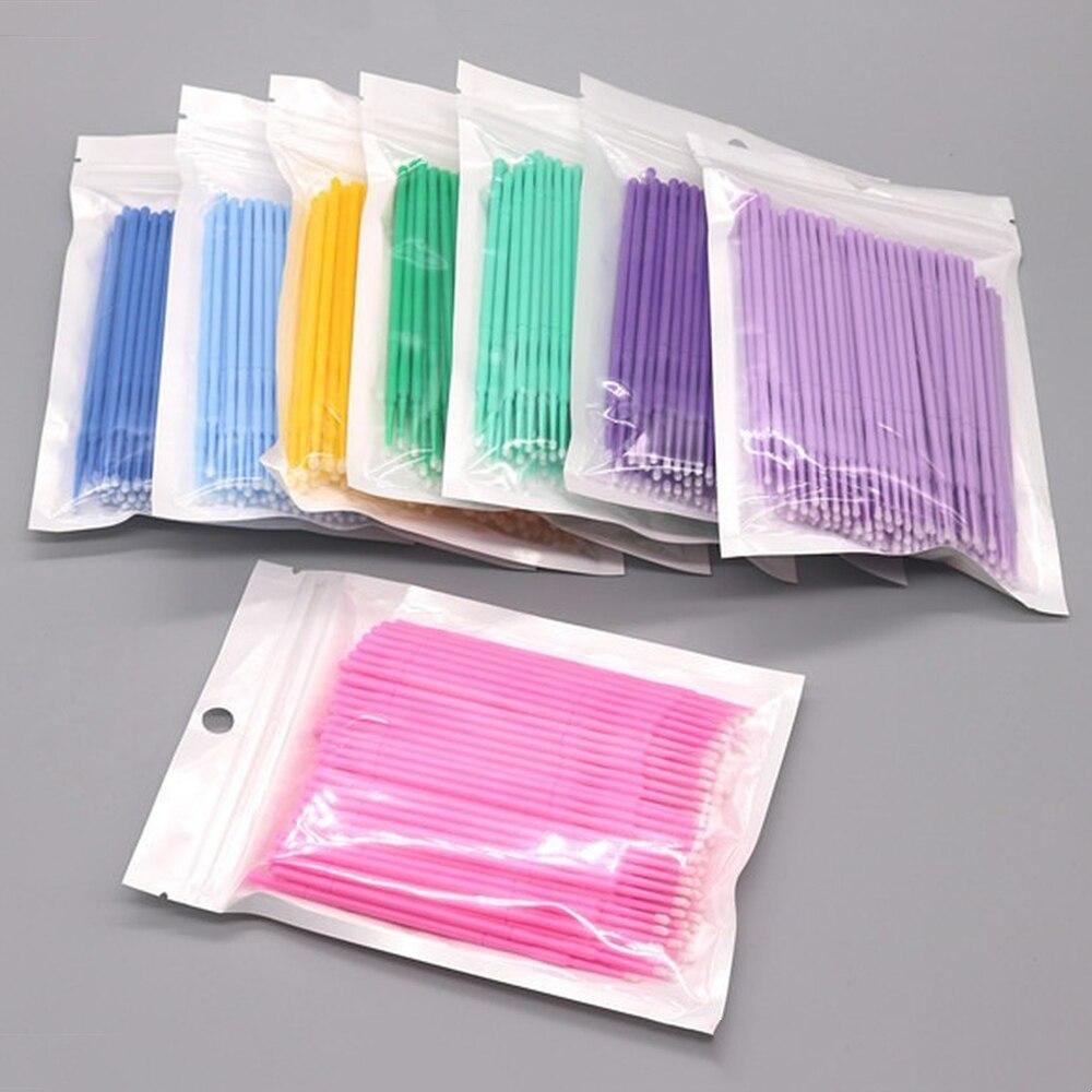 100pcs/lot Micro Brushes Make  - مراجعة Eyelash Extension With Glue وسعره
