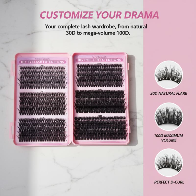 30D 100D Cluster Lashes Natura - مراجعة Eyelash Extension Kits وسعره