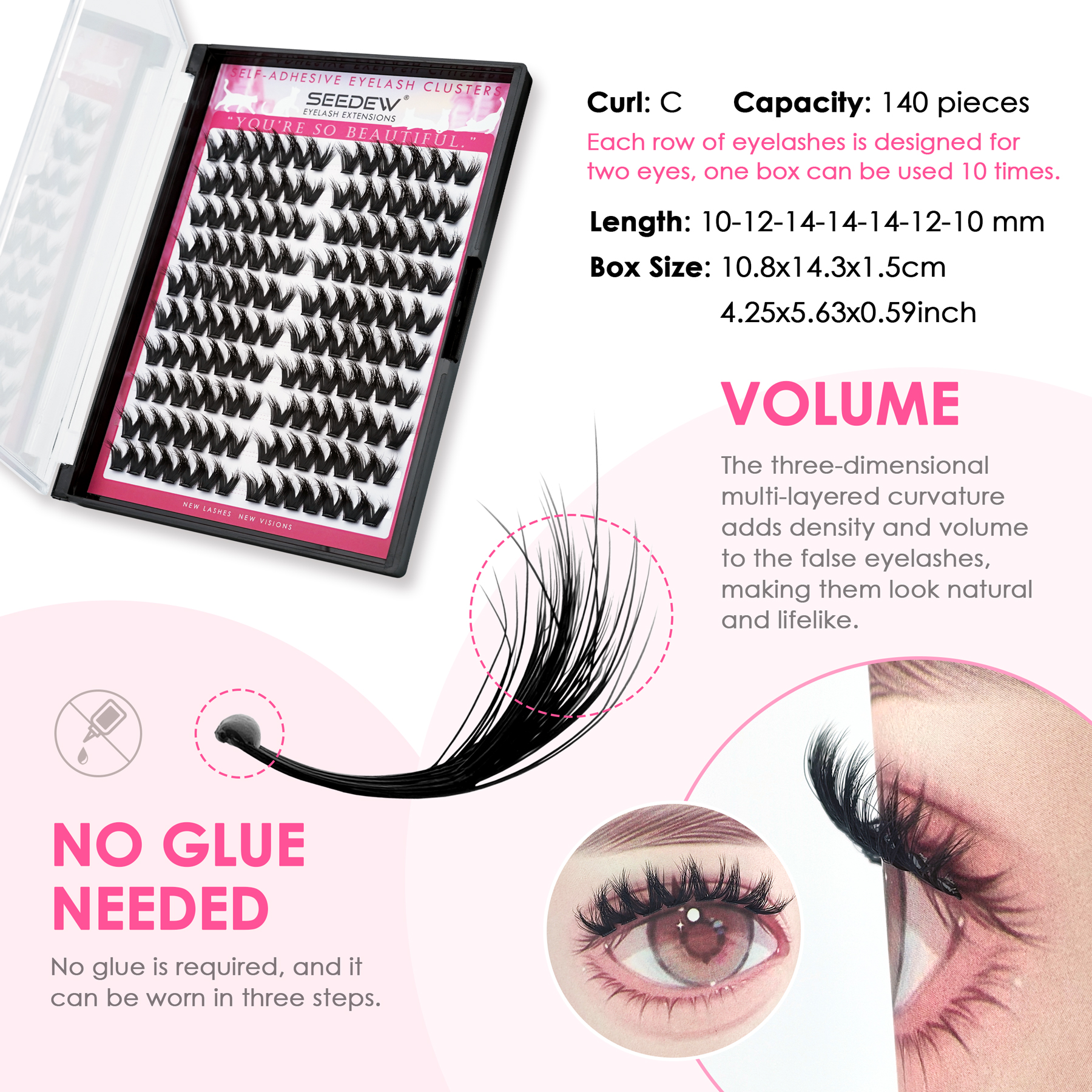 SEEDEW 3D V-shaped Thick False - مراجعة Eyelash Extension With Glue وسعره