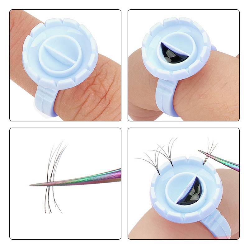 100Pcs Disposable Glue Ring Ho - مراجعة Eyelash Extension Maps وسعره