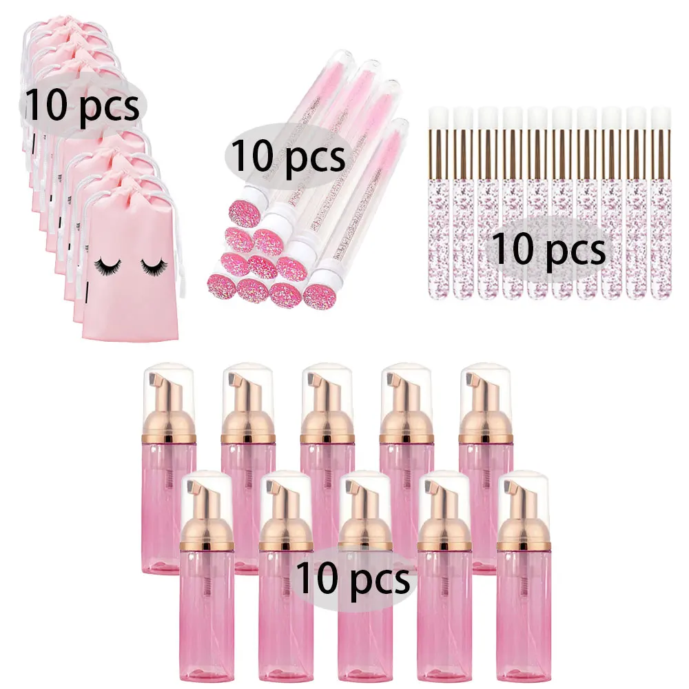 20/40PCS Suit 60ML Empty Pump  - مراجعة Eyelash Extension Foam Cleanser وسعره