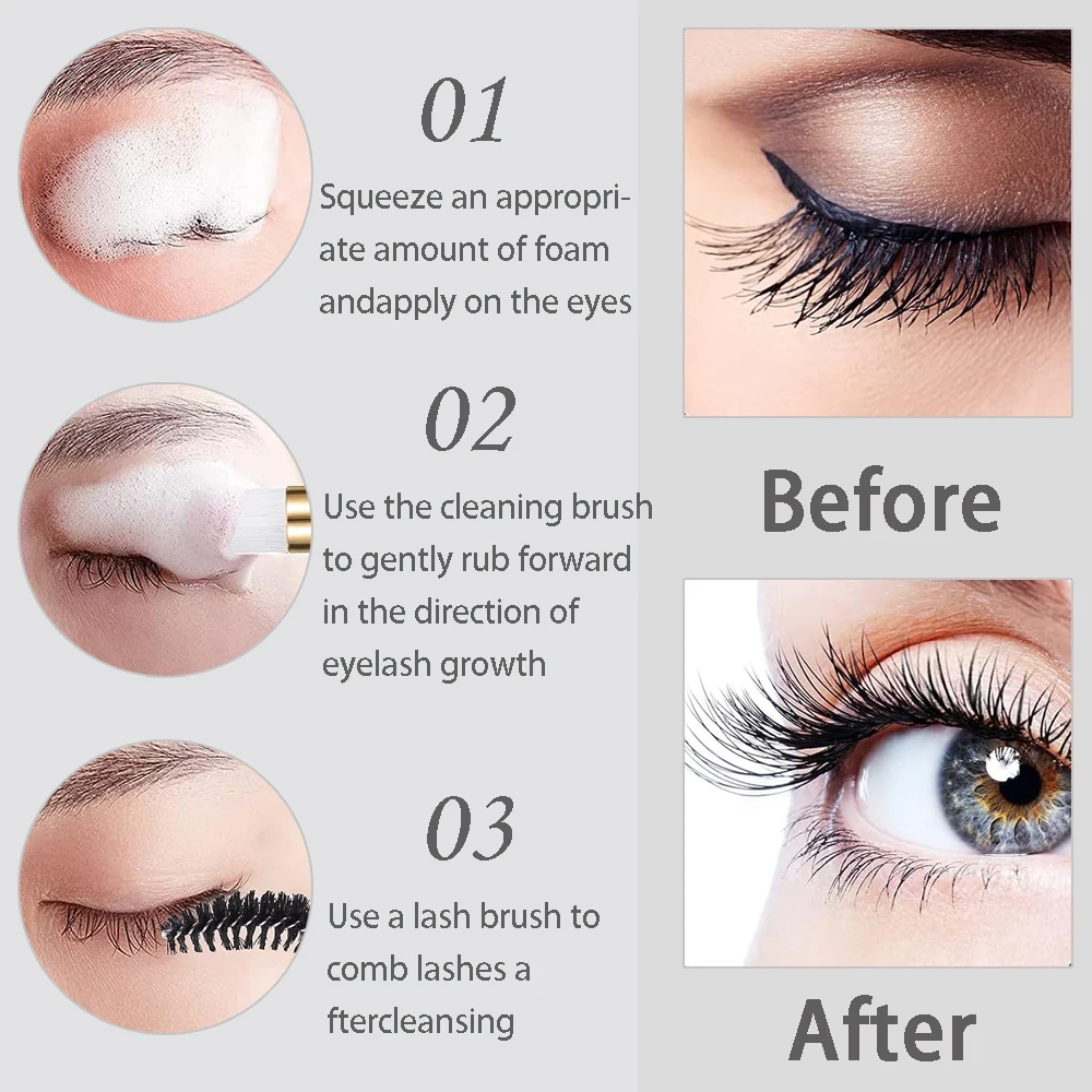20/40PCS Suit 60ML Empty Pump  - مراجعة Eyelash Extension Foam Cleanser وسعره