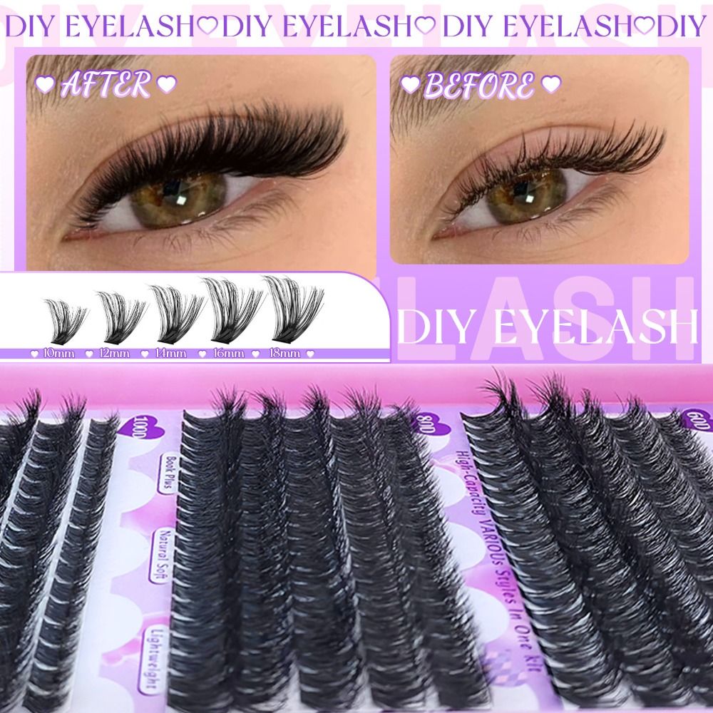 9-18mm Length False Eyelashes  - مراجعة Eyelash Extension Kits وسعره
