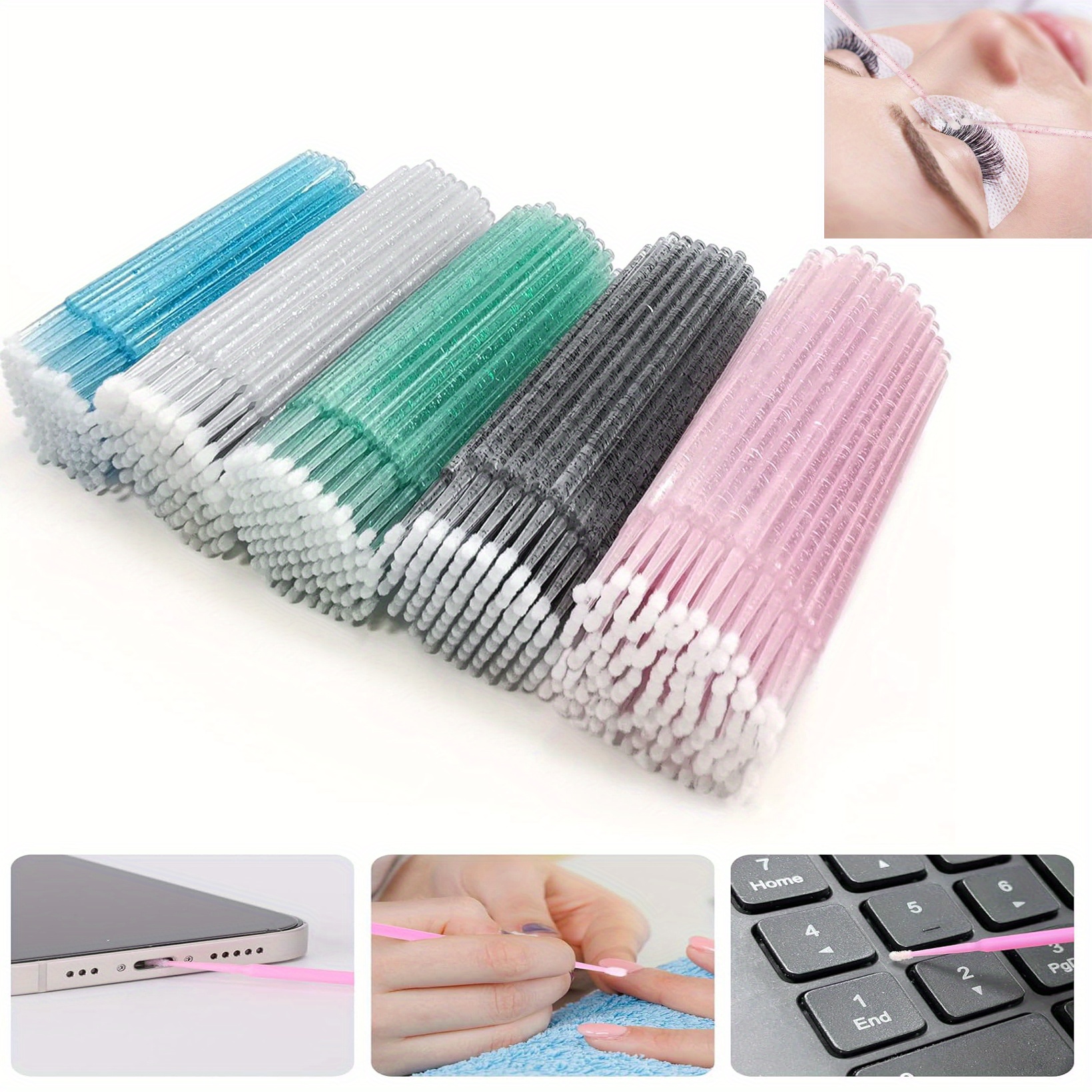 500PCS 5-Color Coded Micro Bru - مراجعة Eyelash Extension With Glue وسعره