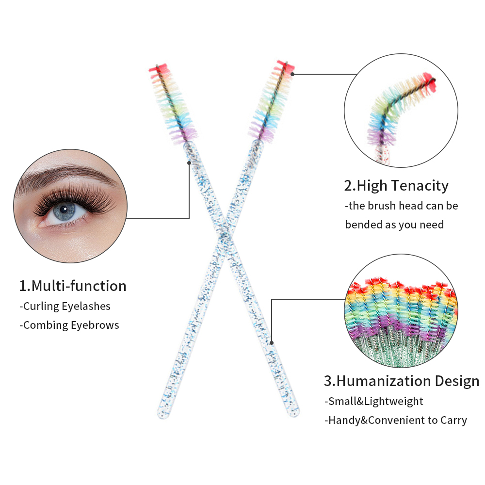 50PCS Rainbow Crystal Eyelash  - مراجعة Eyelash Extension Glasses وسعره