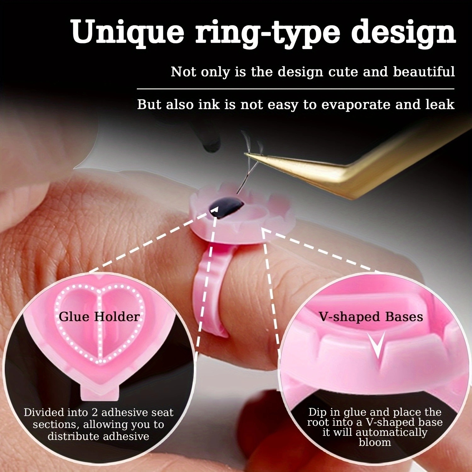 100PCSHeart Eyelash Glue Rings - مراجعة Eyelash Extension Maps وسعره