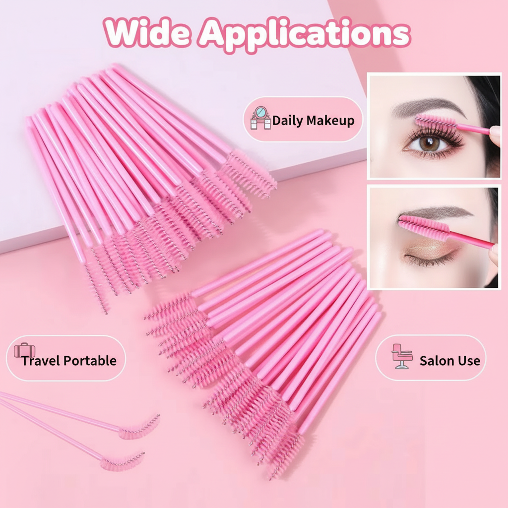 50pcs Disposable Eyelash Brush - مراجعة Lashes Eyelash Extension وسعره