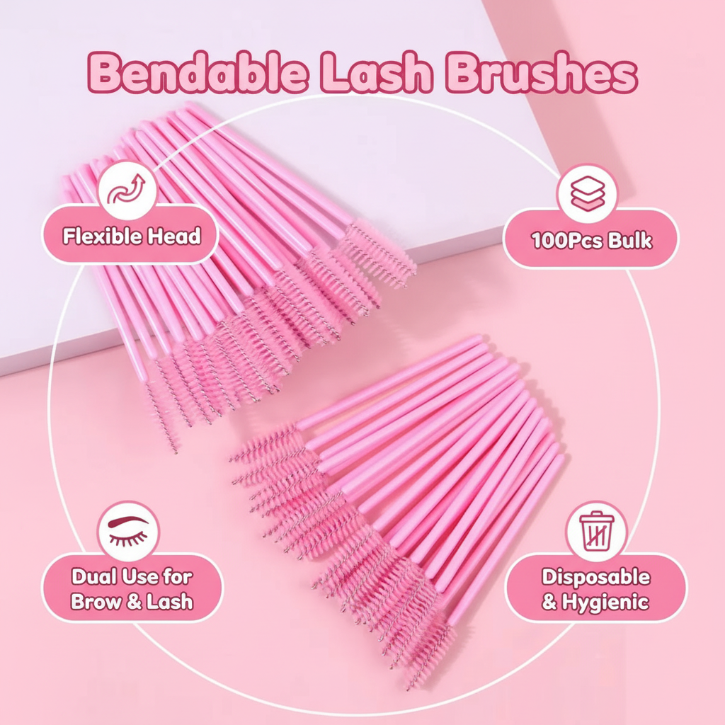 50pcs Disposable Eyelash Brush - مراجعة Lashes Eyelash Extension وسعره