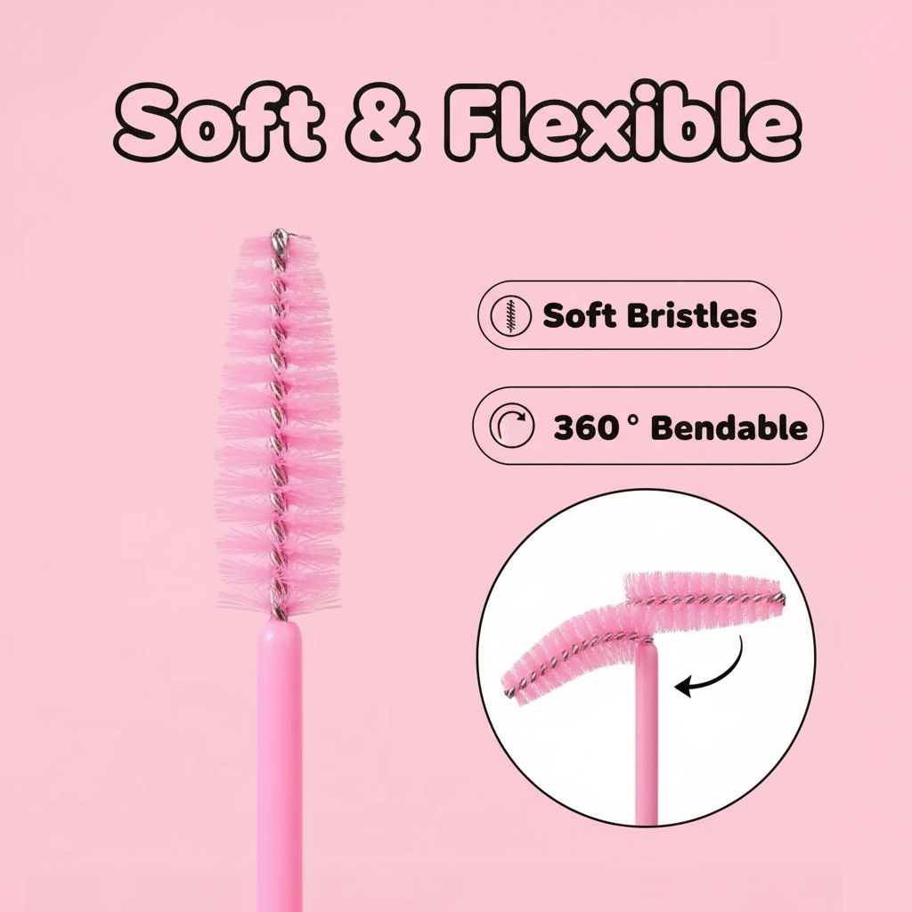 50pcs Disposable Eyelash Brush - مراجعة Lashes Eyelash Extension وسعره
