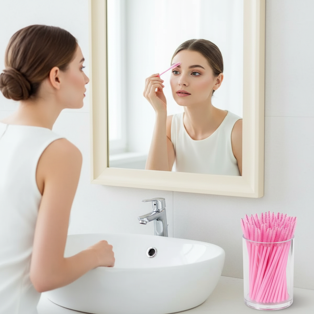 50pcs Disposable Eyelash Brush - مراجعة Lashes Eyelash Extension وسعره