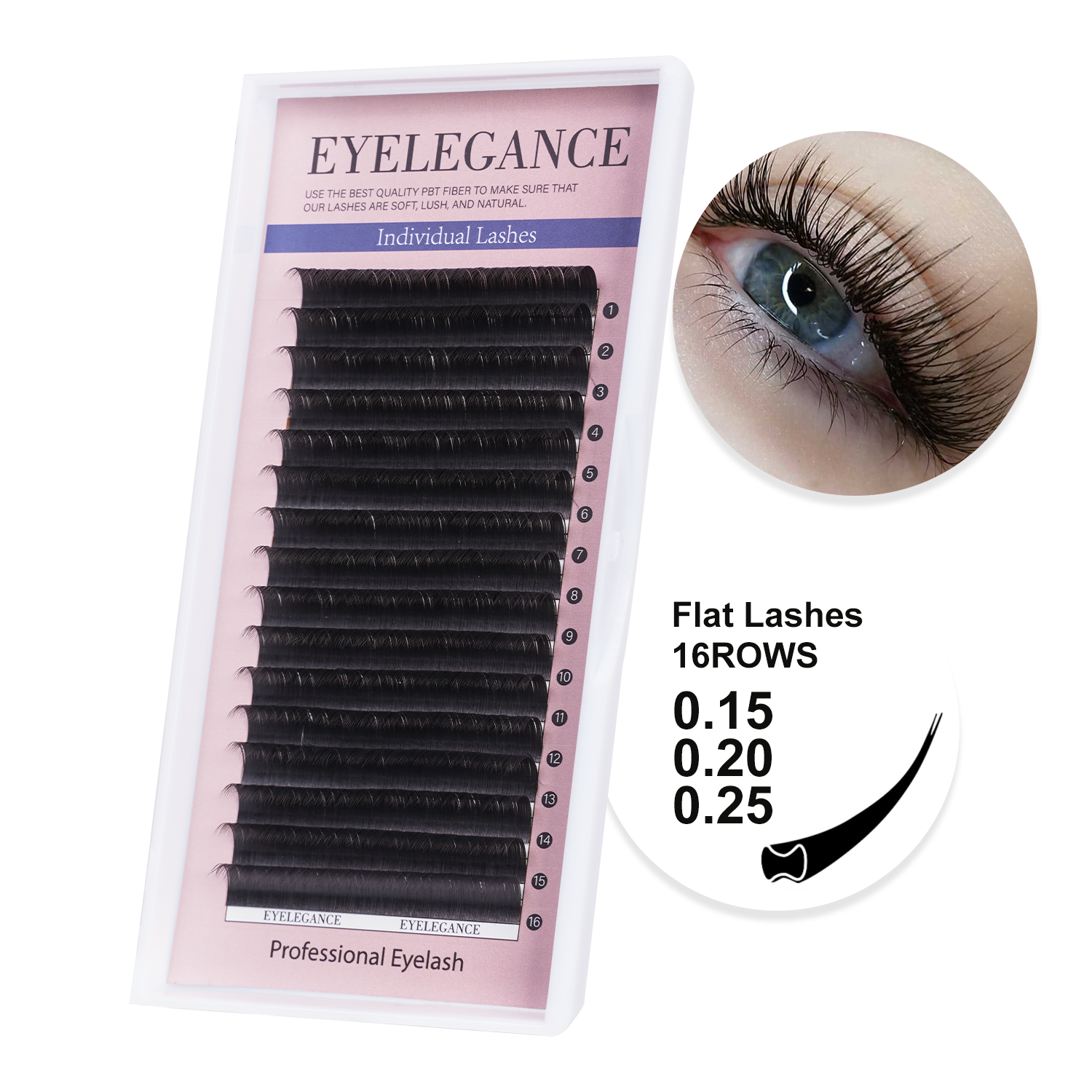 EYELEGAANCE 16 Rows Flat False - مراجعة Eyelash Extension Qc وسعره
