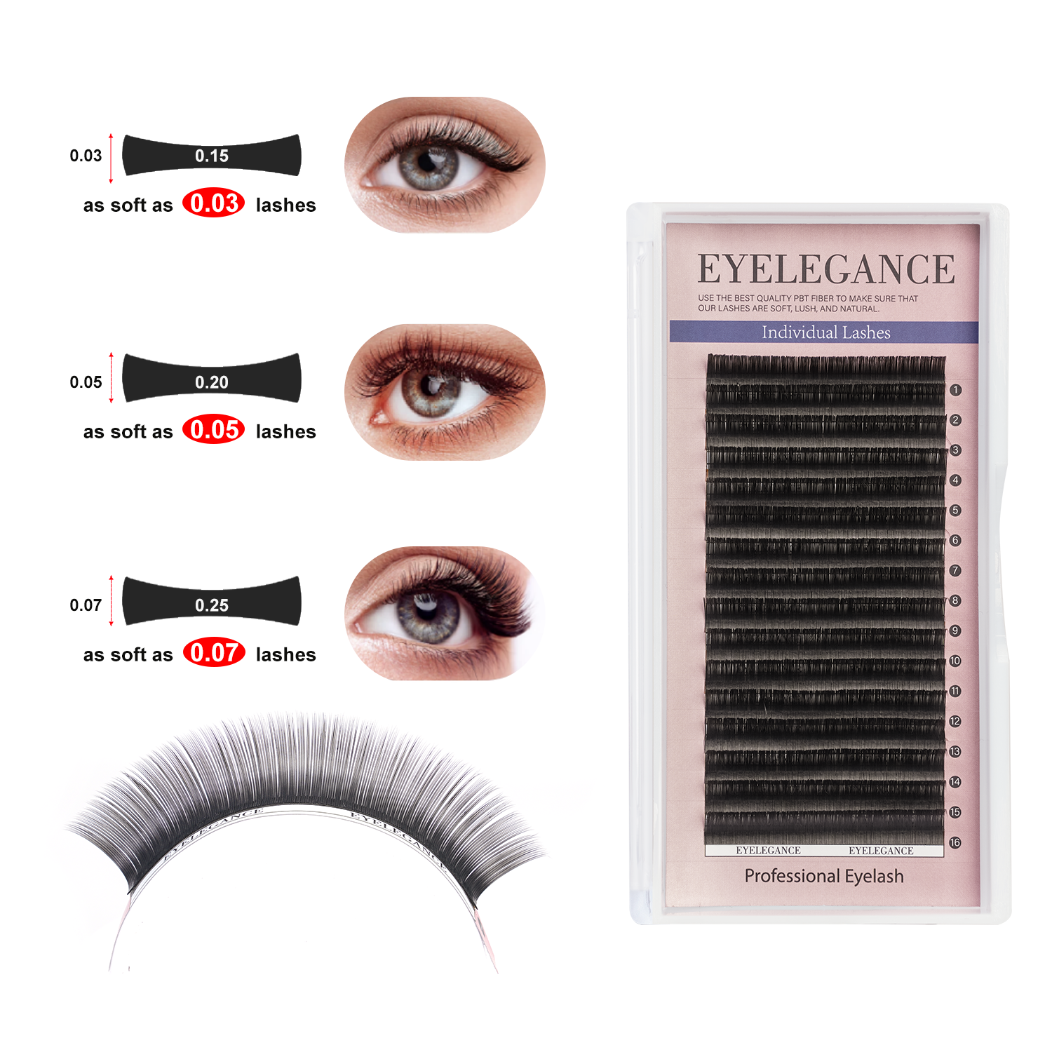EYELEGAANCE 16 Rows Flat False - مراجعة Eyelash Extension Qc وسعره