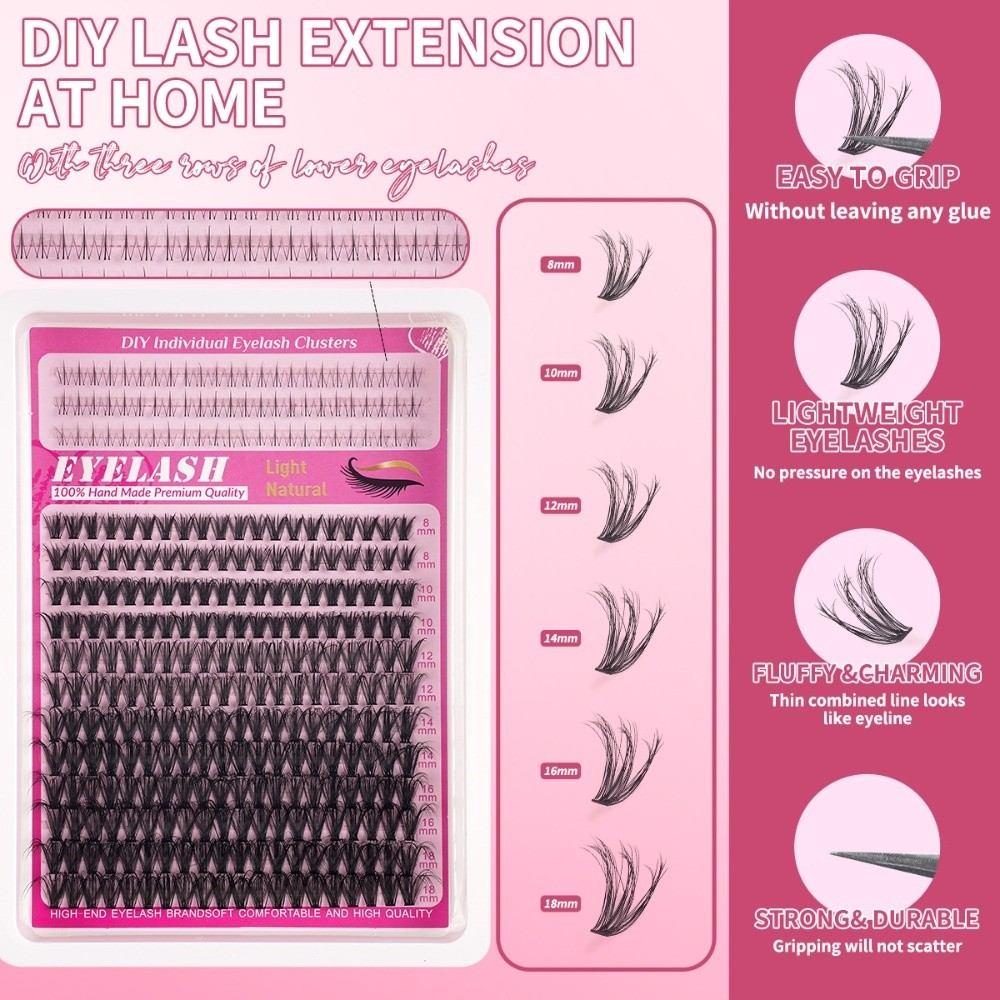 8-18mm Length False Eyelashes  - مراجعة Eyelash Extension Kits وسعره