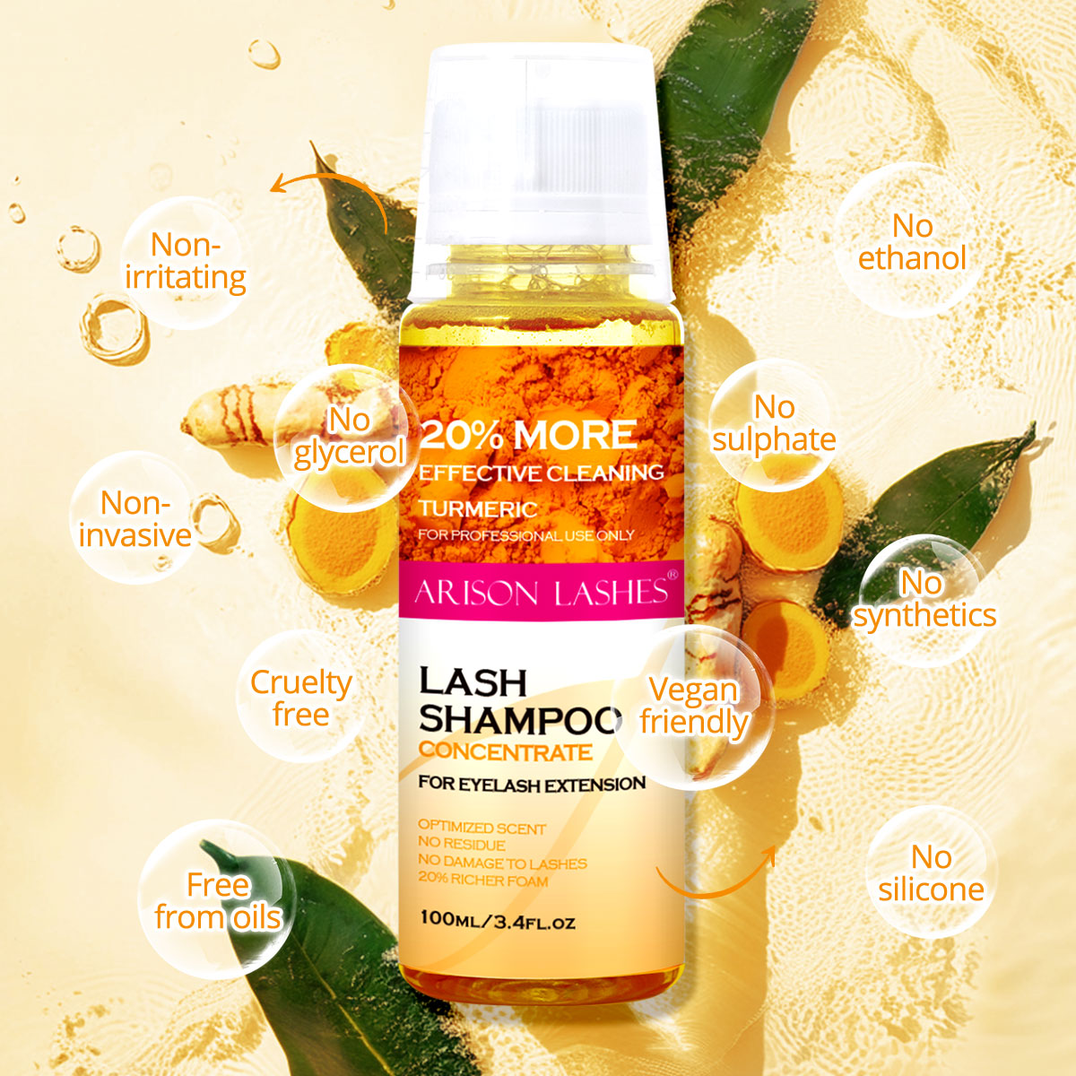 ARISON 100ml Lash Shampoo Conc - مراجعة Eyelash Extension Foam Cleanser وسعره