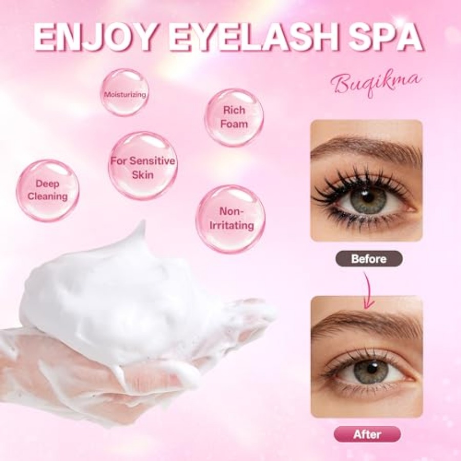 Lash Shampoo 2.11Floz Eyelash  - مراجعة Eyelash Extension Foam Cleanser وسعره